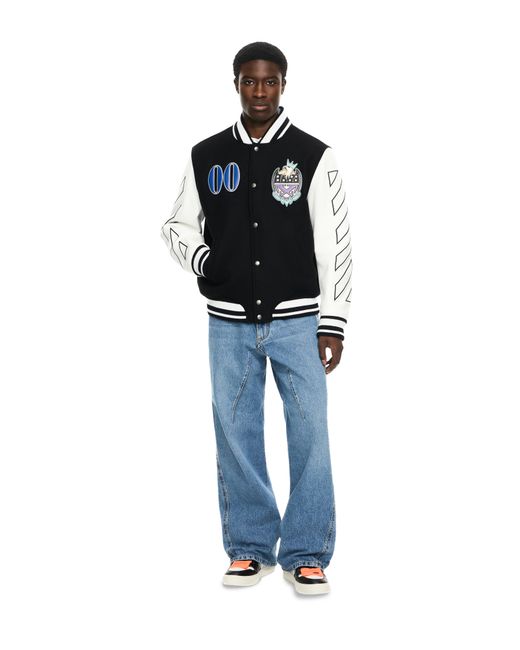 Off-White c/o Virgil Abloh Black Royal Jewels Varsity Jacket for men