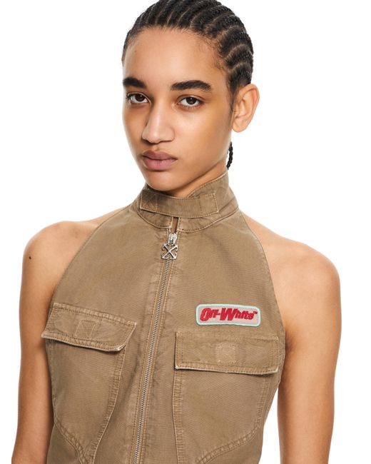 Off-White c/o Virgil Abloh Natural Canvas Pocket Jumpsuit