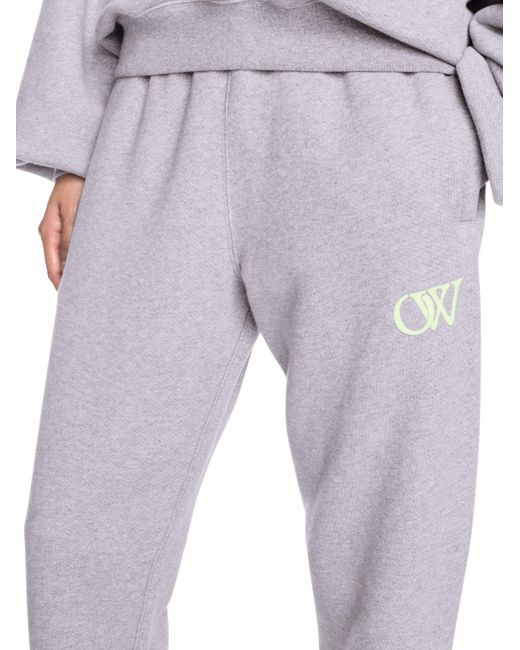 Off-White c/o Virgil Abloh Gray Embroidered Ow Sweatpants