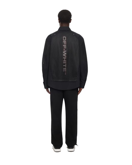 Off-White c/o Virgil Abloh Black Racing Staff Mesh Overshirt for men