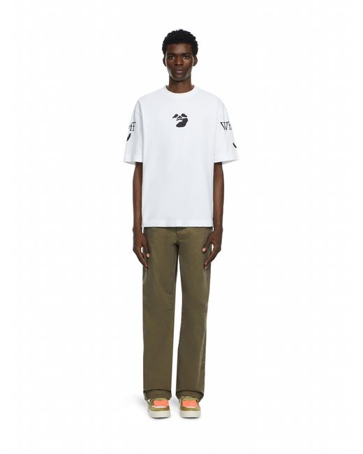 Off-White c/o Virgil Abloh White Swimming Logo Skate Short Sleeve T-Shirt for men