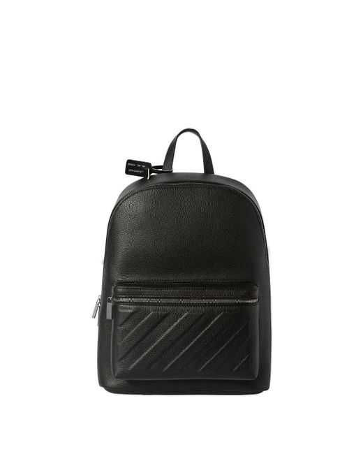 Off-White c/o Virgil Abloh Black Diag Leather Backpack for men