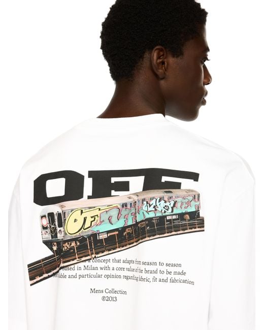 Off-White c/o Virgil Abloh White Train Off Skate Logo Tee for men