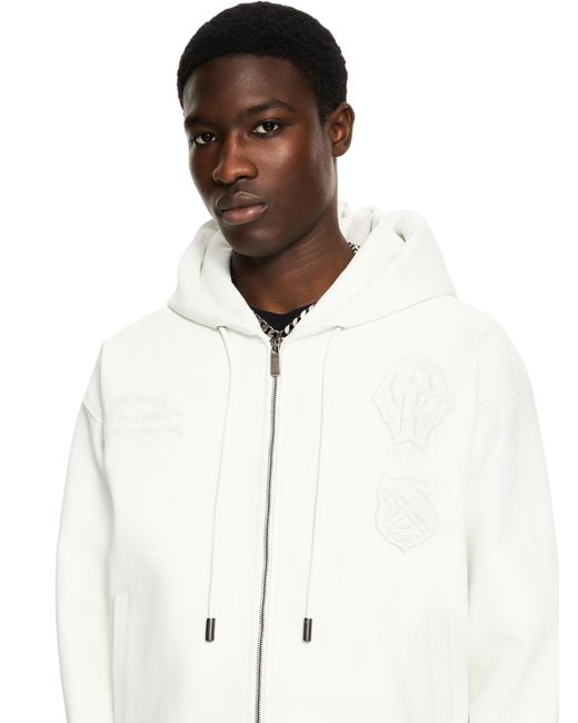 Off-White c/o Virgil Abloh White Royal Team Embroidery Zip Hoodie for men