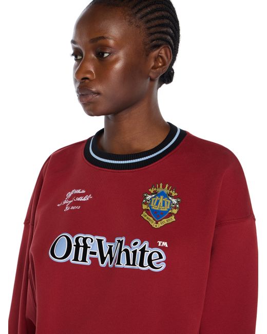Off-White c/o Virgil Abloh Red Sporty Over Crew Logo Sweatshirt