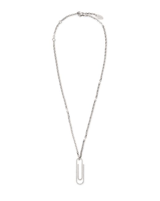 Off-White c/o Virgil Abloh White Paperclip Strass Necklace