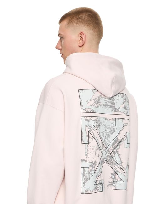 Off-White c/o Virgil Abloh Pink Paint Arrow Skate Hoodie for men