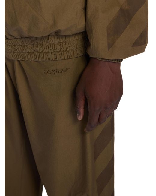 Off-White c/o Virgil Abloh Green Diagonal Cotton Trackpants for men