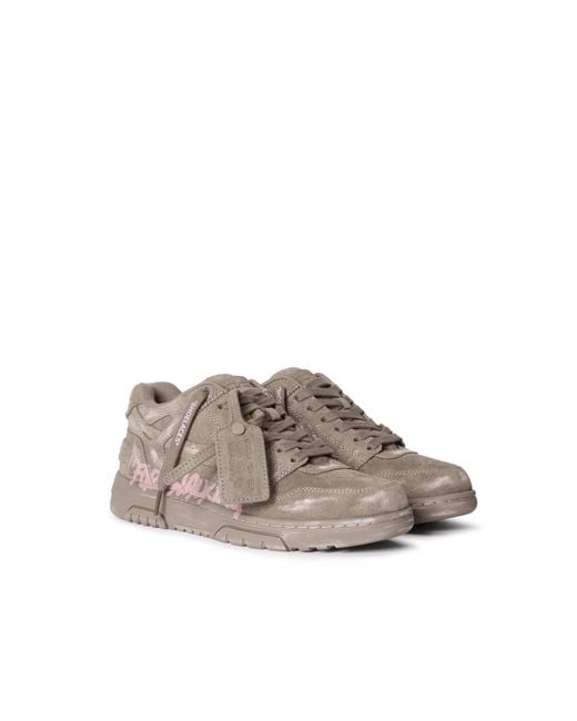 Off-White c/o Virgil Abloh Brown Out Of Office "For Walking" Suede Sneakers