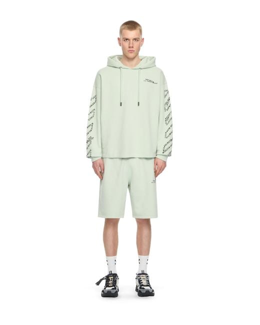 Off-White c/o Virgil Abloh White Type Arrow Diagonal Loose Hoodie for men