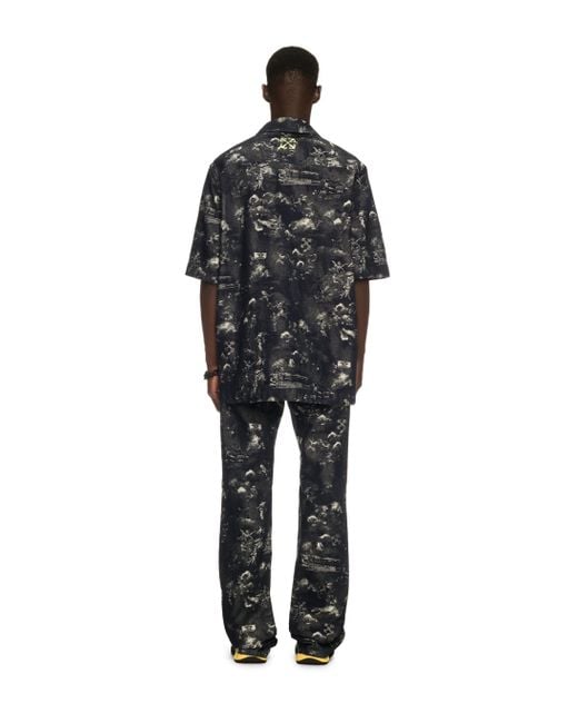 Off-White c/o Virgil Abloh Black Jacquard Fresco Bowling Shirt for men