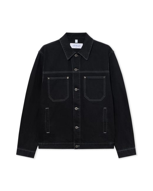Off-White c/o Virgil Abloh Black Half Arrow Denim Skate Jacket for men