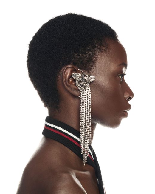 Off-White c/o Virgil Abloh Brown Butterfly Pendant Earring
