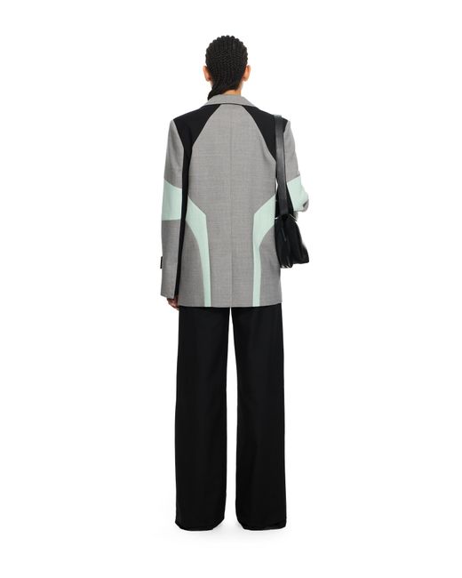 Off-White c/o Virgil Abloh Gray Stretch Color Block Blazer