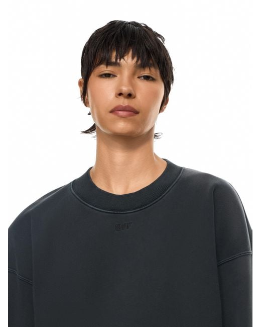 Off-White c/o Virgil Abloh Black Laundry Off Stamp Oversized Crewneck