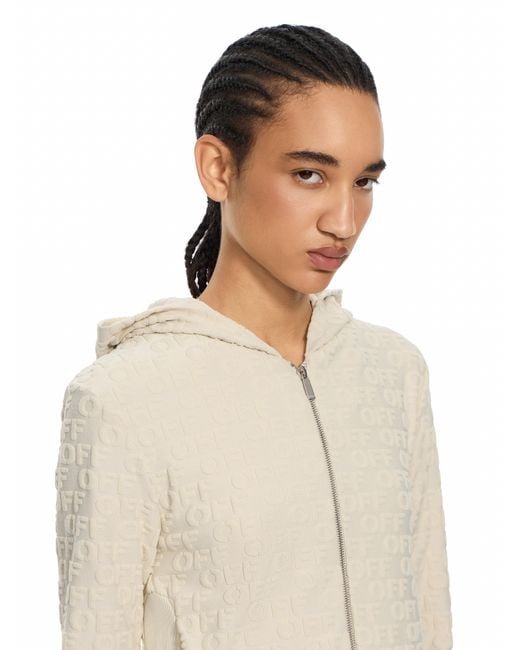 Off-White c/o Virgil Abloh White Terry Off Slim Zip-Up Hoodie