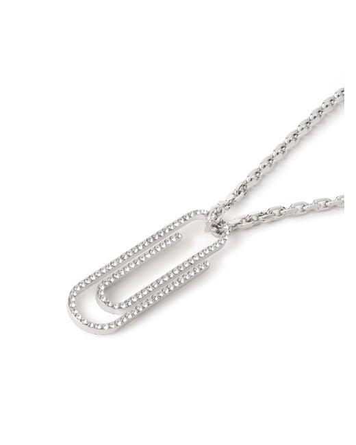 Off-White c/o Virgil Abloh White Paperclip Strass Necklace