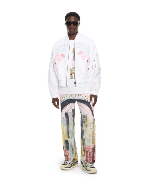 Off-White c/o Virgil Abloh White All-Over Moneyworld Slim Relax Jeans for men