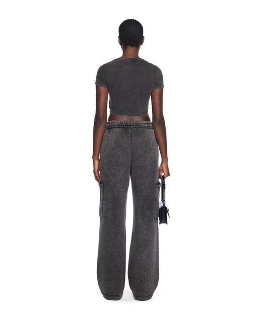 Off-White c/o Virgil Abloh Black News Print 90S Crop Logo Tee