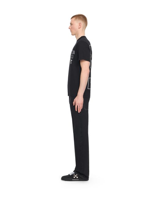 Off-White c/o Virgil Abloh Black Slim Fit Outlined Signature S/S T-Shirt for men