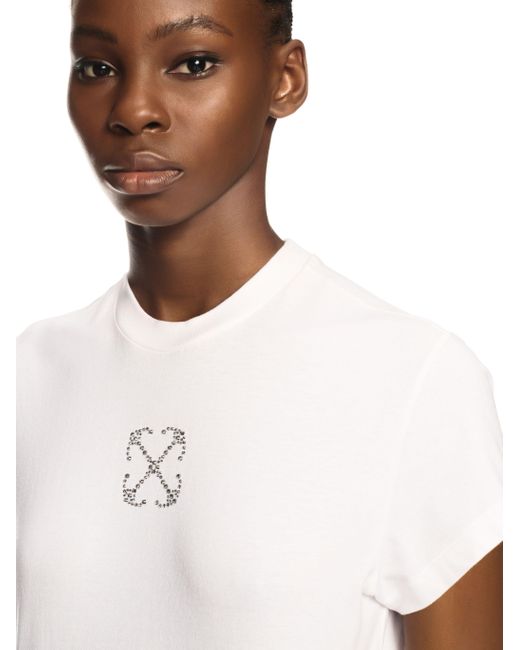 Jewel Mini Arrow Fitted Tee di Off-White c/o Virgil Abloh in Blue