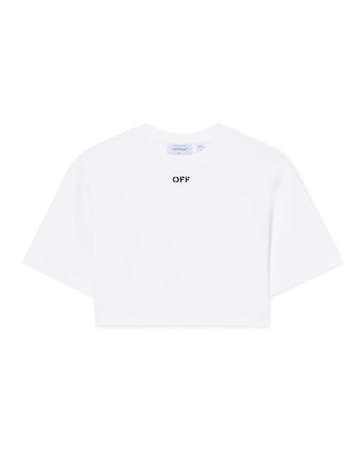 Off-White c/o Virgil Abloh White Off Stamp Rib Cropped Tee
