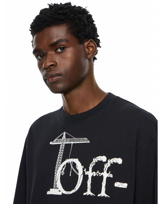 Off-White c/o Virgil Abloh Black City Nature Skate Short Sleeve T-Shirt for men