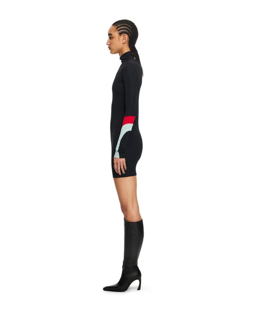 Off-White c/o Virgil Abloh Blue Lycra Color Insert Mini Dress