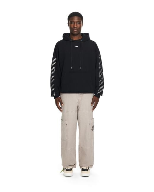 Off-White c/o Virgil Abloh Black Chain Arrow Diagonal Skate Hoodie for men