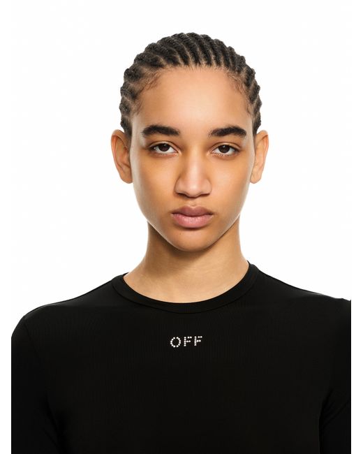 Off-White c/o Virgil Abloh Black Ow X Swarovski Second Skin Crewneck