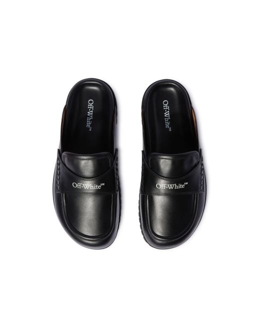Leather O Slip-On Loafer di Off-White c/o Virgil Abloh in Black