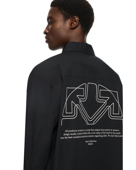 Off-White c/o Virgil Abloh Black Off Line Half Arrow Poplin Overshirt for men
