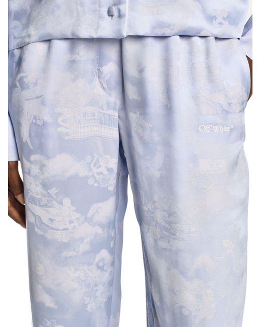 Off-White c/o Virgil Abloh White Fresco Jacq Vi Pajama Pants Serenity-Whi