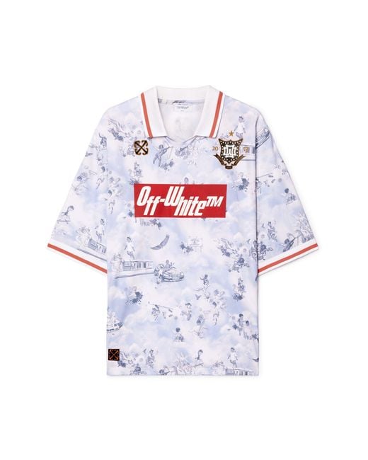 Off-White c/o Virgil Abloh White Fresco Soccer S/S Polo Lilac Allove for men