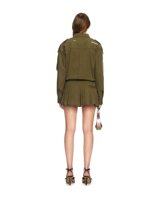 Off-White c/o Virgil Abloh Green Savana Cotton Mini Dress