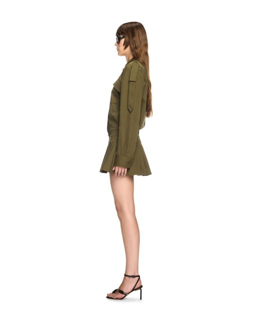 Off-White c/o Virgil Abloh Green Savana Cotton Mini Dress