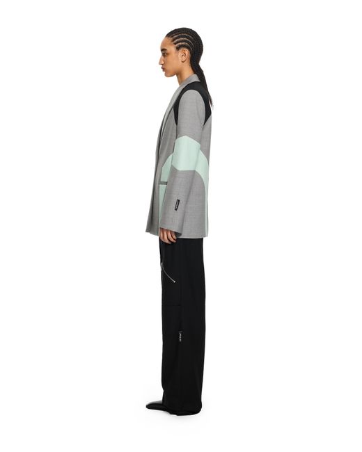 Off-White c/o Virgil Abloh Gray Stretch Color Block Blazer