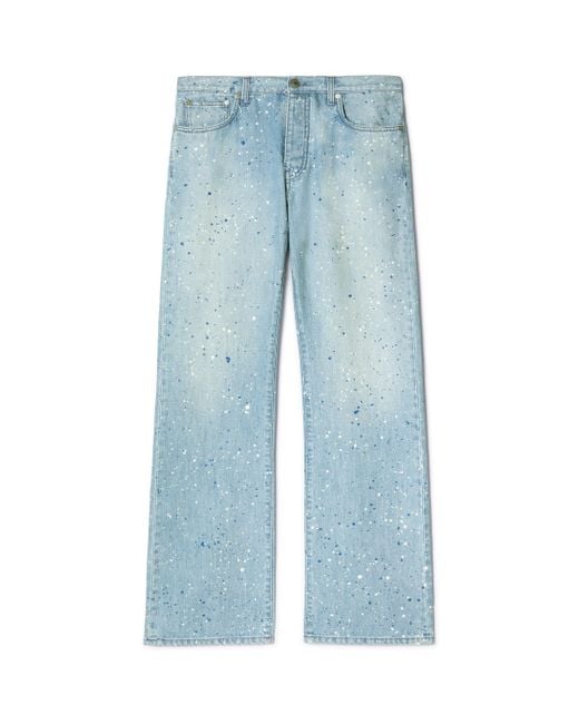 Off-White c/o Virgil Abloh Blue Paint-Splatter Jeans for men