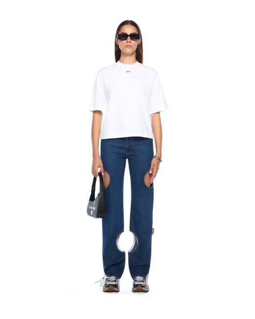 Off-White c/o Virgil Abloh White Flowers Boxy Cotton Logo T-Shirt