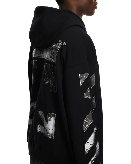 Off-White c/o Virgil Abloh Black Metal Arrow Skate Zip Hoodie for men