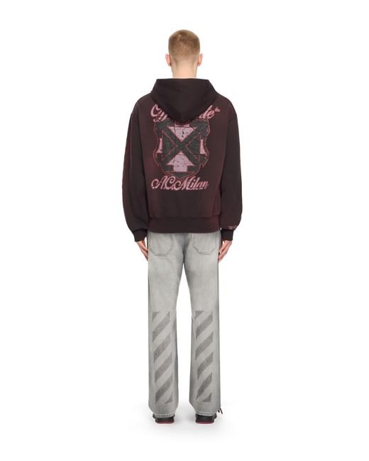 Off-White c/o Virgil Abloh Purple Off- C/O Ac Milan Hoodie for men