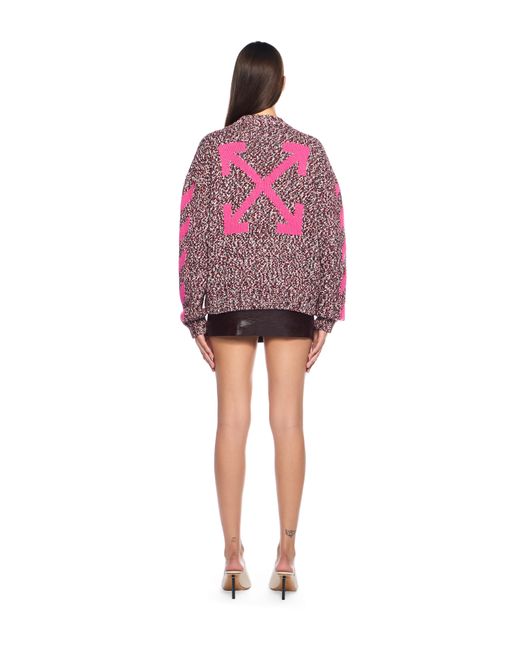 Off-White c/o Virgil Abloh Red Mouline Arrow Knit Crewneck Sweater
