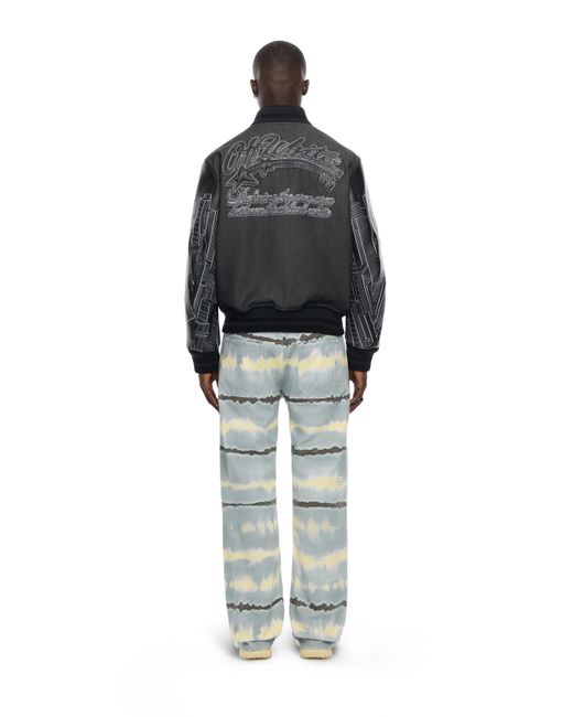 Off-White c/o Virgil Abloh Black Skyline Varsity Jacket for men