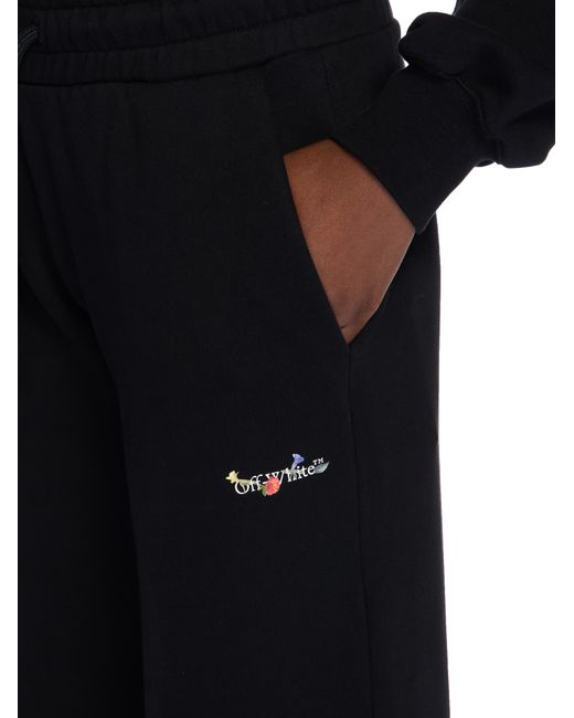 Off-White c/o Virgil Abloh Black Bookish Flowers Regular Sweatpants