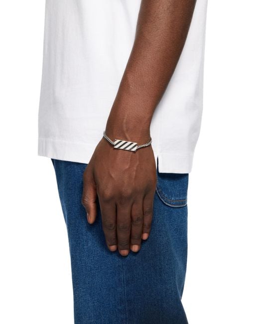 Off-White c/o Virgil Abloh White Diagonal Metal Bracelet for men