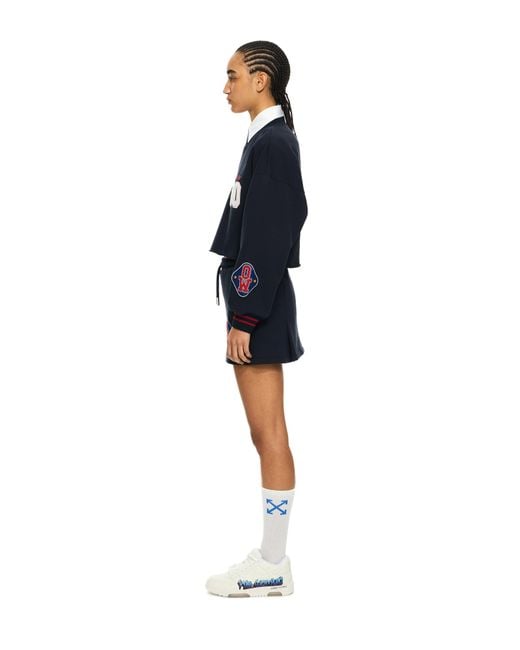 Off-White c/o Virgil Abloh Blue Royal Patch Crop Sweatshirt