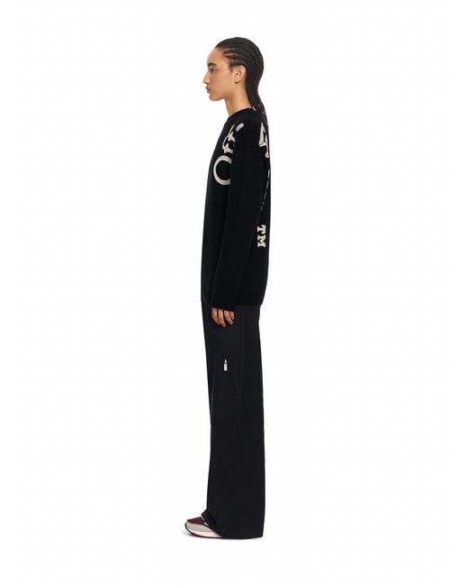 Off-White c/o Virgil Abloh Black Vertical Bookish Logo Knit Crewneck
