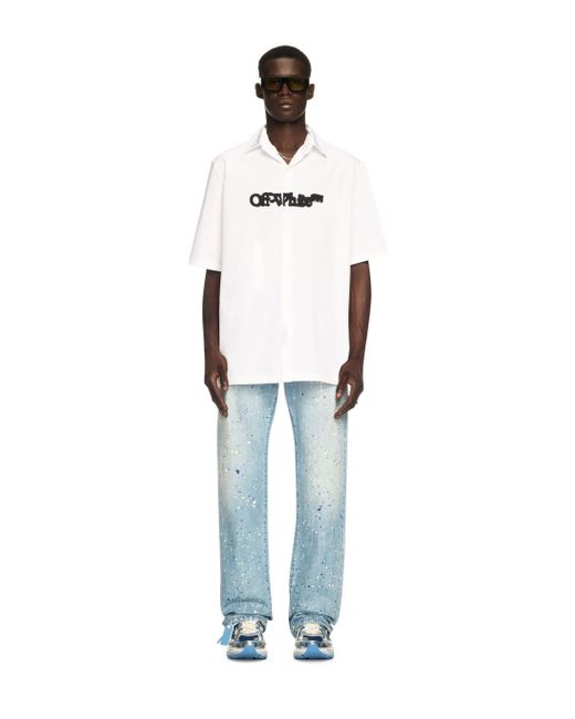 Off-White c/o Virgil Abloh Spray Arrow Bowling Shirt in Blue für Herren