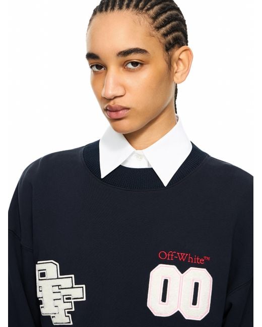 Off-White c/o Virgil Abloh Blue Royal Patch Crop Sweatshirt