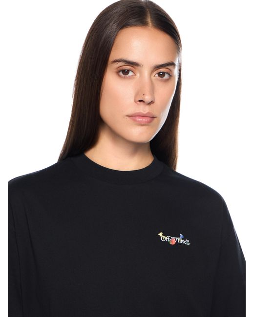 Off-White c/o Virgil Abloh Black T-Shirt With A Colorful Printed Logo